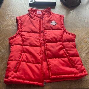 Red Puffer Vest with Logo women’s Ohio state